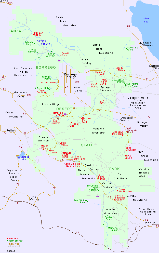Anza-Borrego Desert State Park Map
