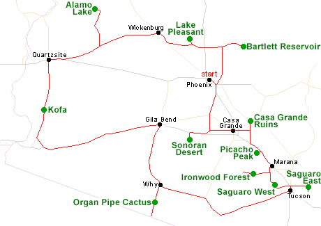 Desiertos de Arizona y California: rutas, itinerarios USA - Desiertos/Cactus Costa Oeste USA: Mojave-Joshua Tree-Saguaro