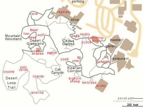 Map of Arizona-Sonora Desert Museum