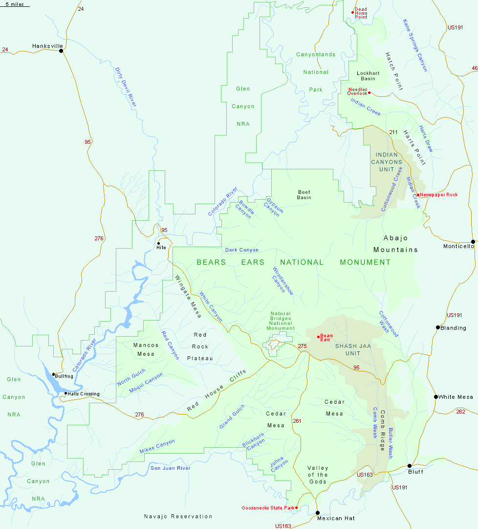 Map Of Bears Ears National Monument Utah