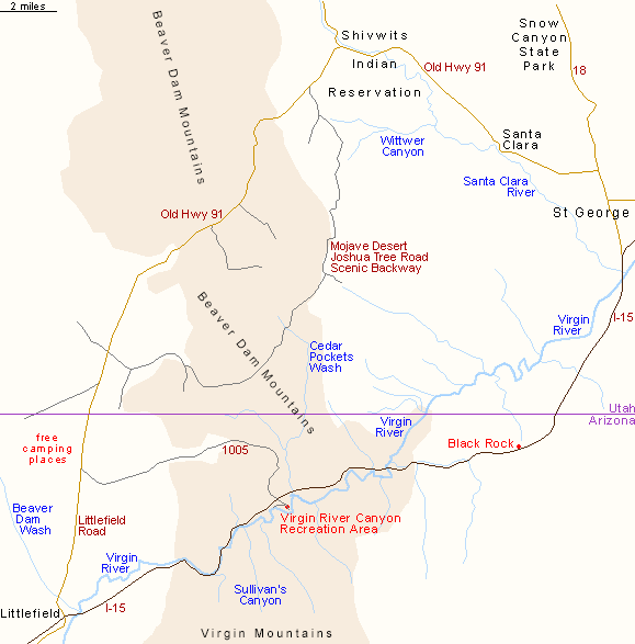Map of the Beaver Dam Mountains