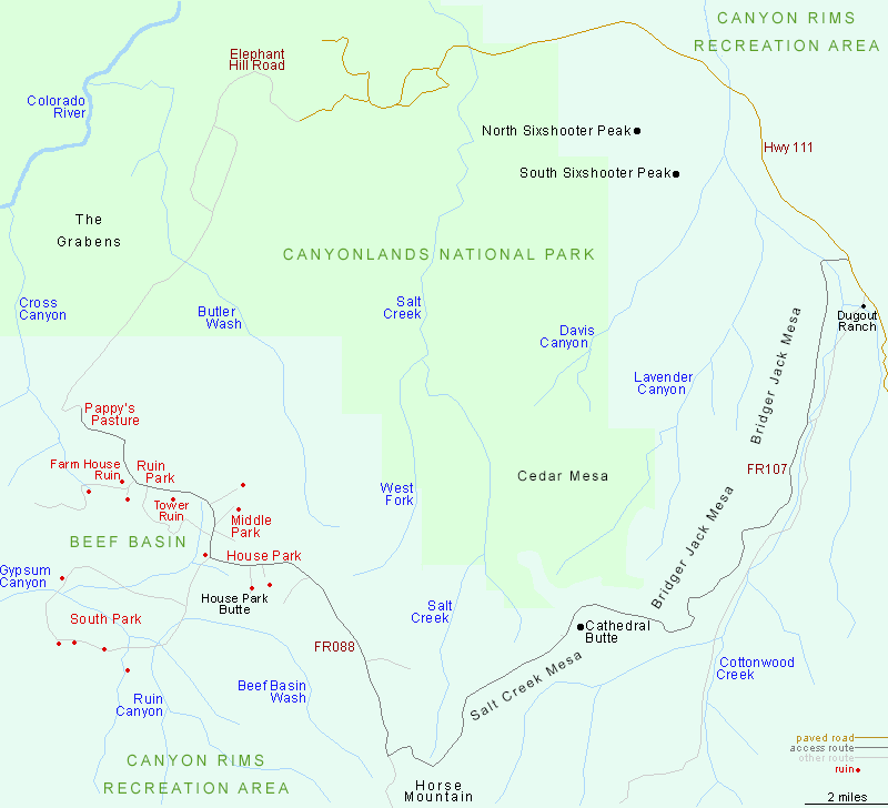 Map of Beef Basin