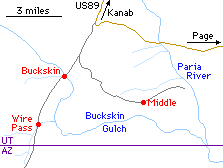 Map of Buckskin Gulch