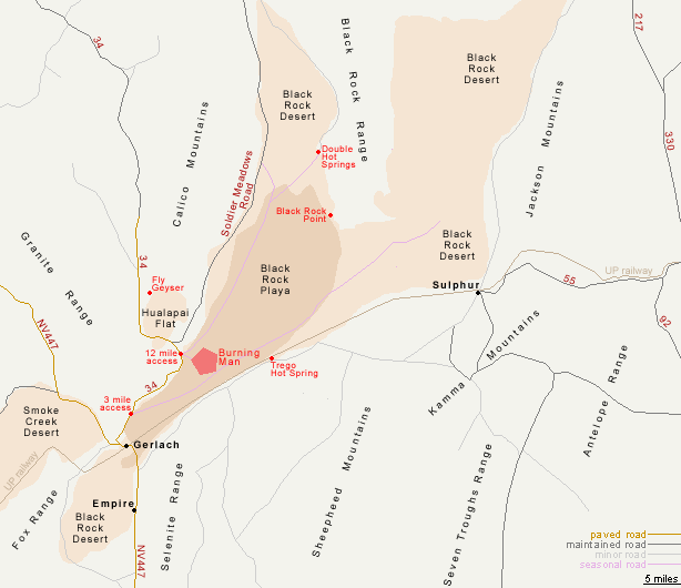 Map of the Black Rock Desert, Nevada