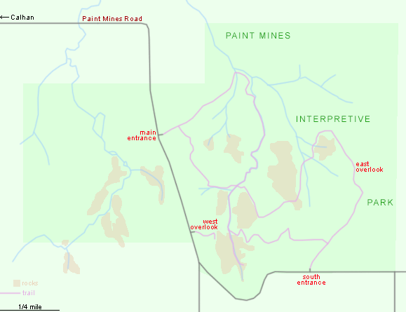 Map of Paint Mines Interpretive Park