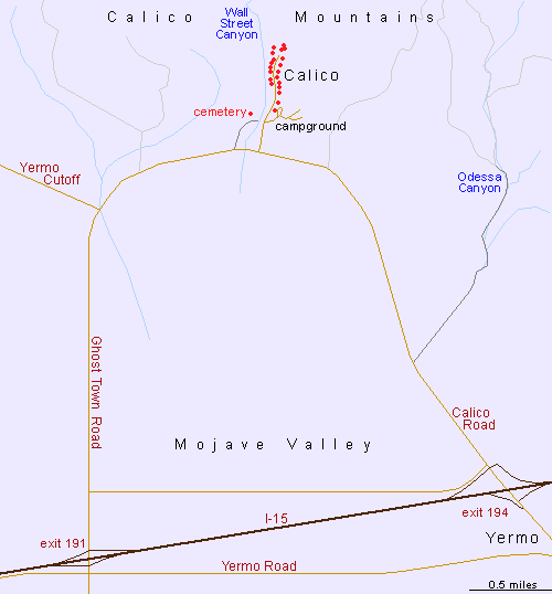 Map of Calico Ghost Town