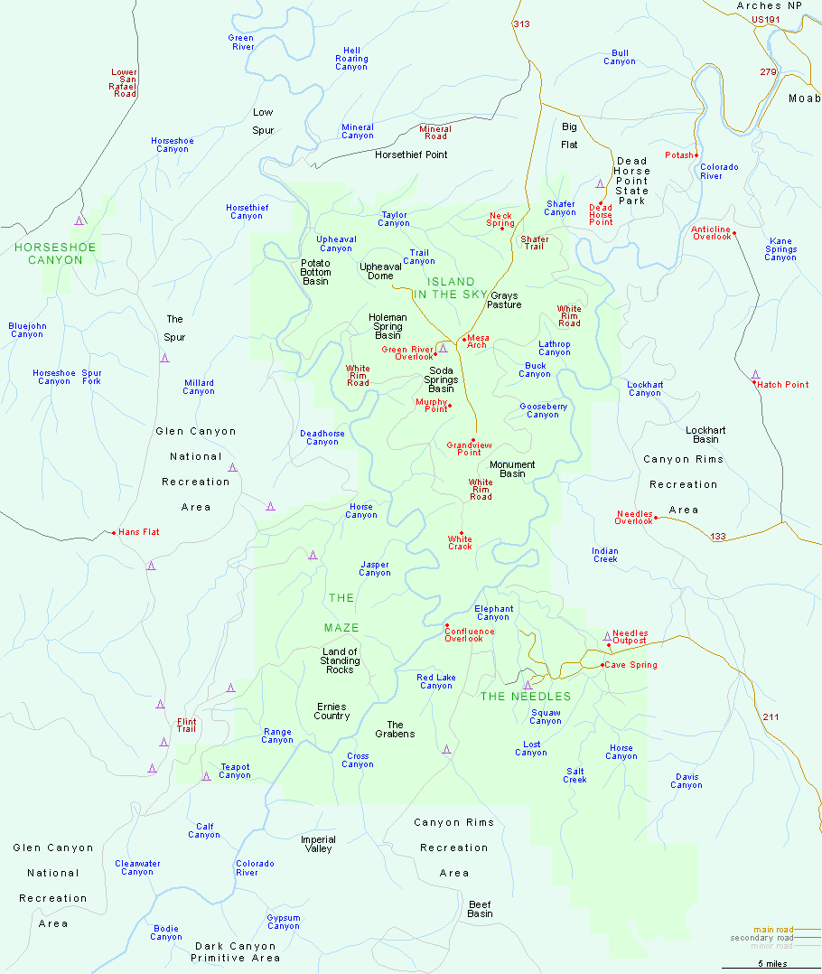 Map of Canyonlands National Park