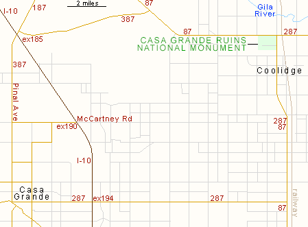 Map of Casa Grande Ruins National Monument