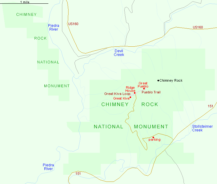 Chimney Rock National Monument map