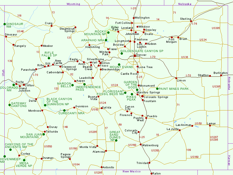 a map of colorado Map Of National Parks And National Monuments In Colorado a map of colorado