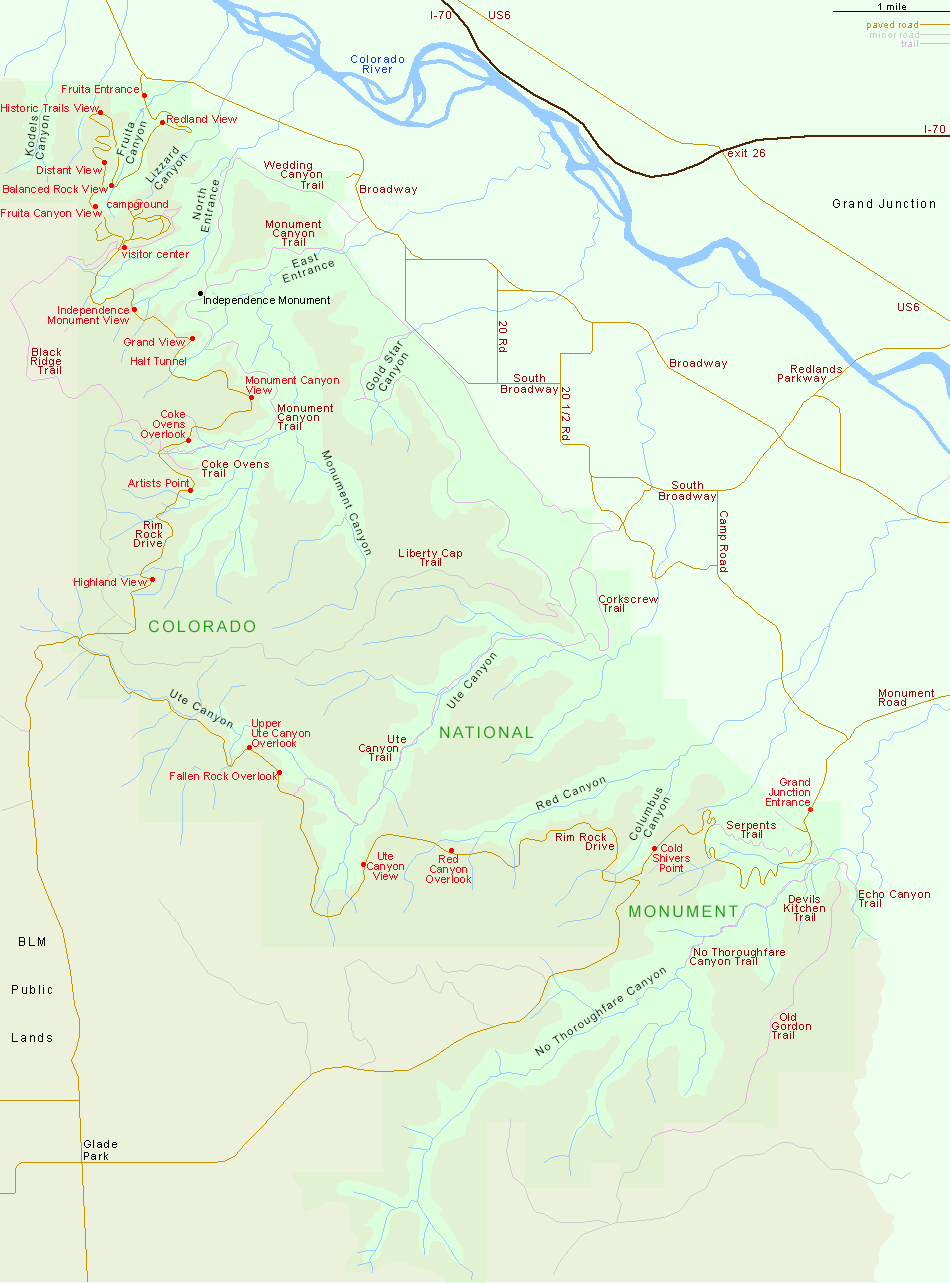 Map of Colorado National Monument