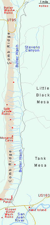 Map of Comb Ridge
