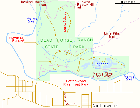 Map of Dead Horse Ranch State Park