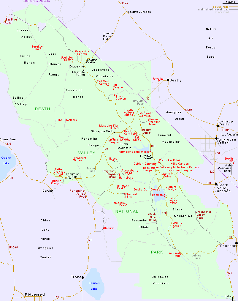 Death Valley National Park Map