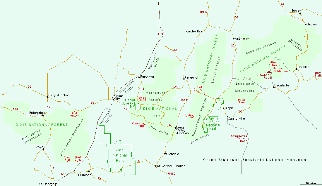 Map of Dixie National Forest