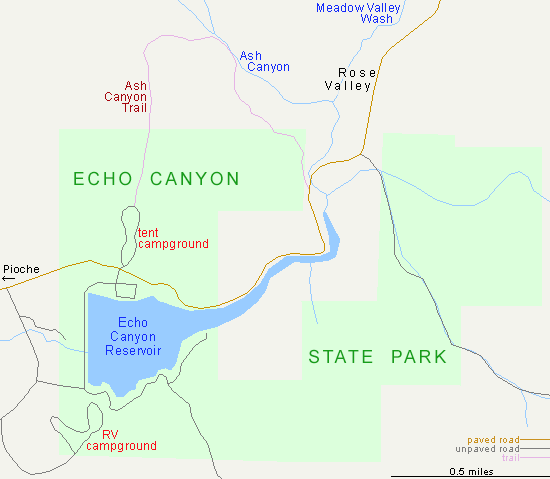 Map of Echo Canyon State Park