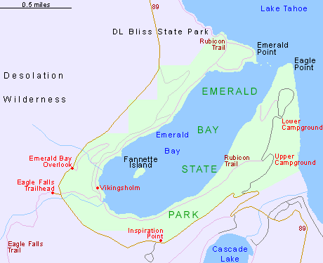 Map of Emerald Bay State Park