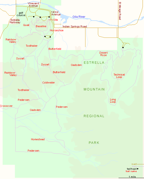 Map of Estrella Mountain Regional Park