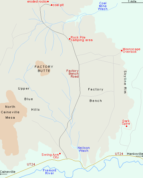 Map of the Factory Butte area