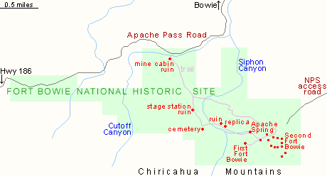 Map of Fort Bowie National Historic Site