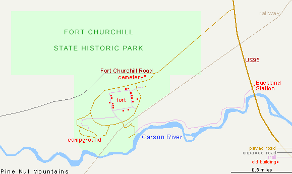 Map of Fort Churchill State Historic Park