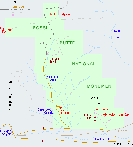 Map of Fossil Butte National Monument