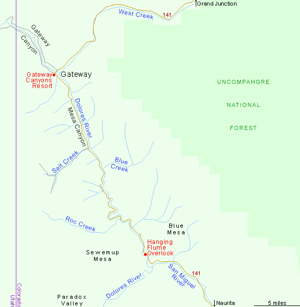 Map of the Gateway Canyons