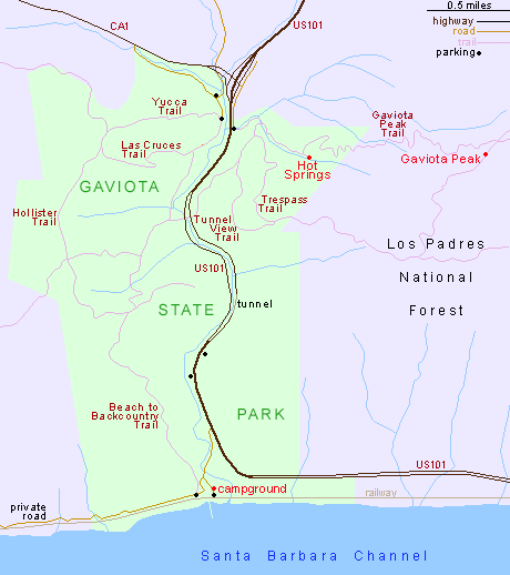 Map of Gaviota State Park