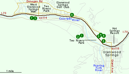 Map of Hotels in Glenwood Springs