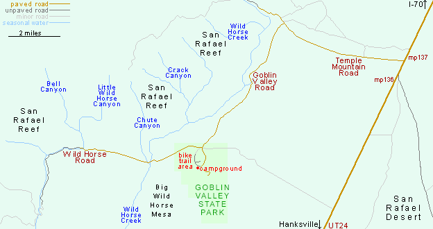 Map of Goblin Valley State Park