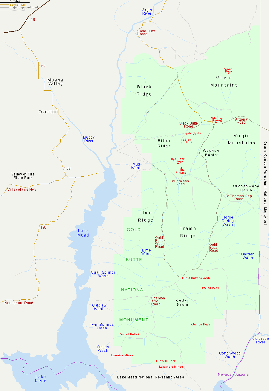 Map of Gold Butte National Monument