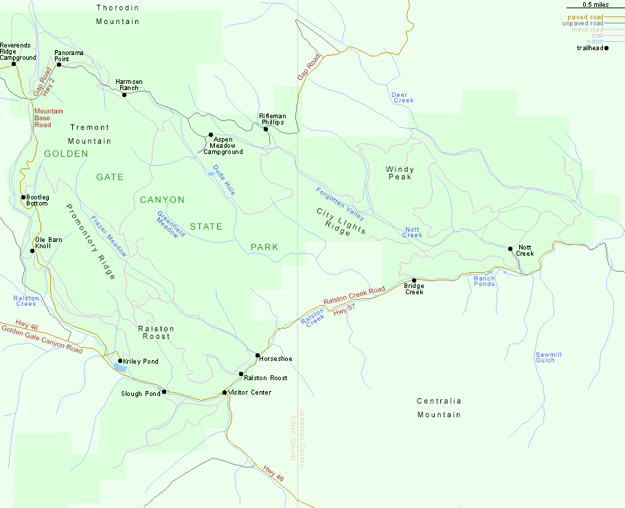 golden gate canyon state park map Map Of Golden Gate Canyon State Park Colorado golden gate canyon state park map