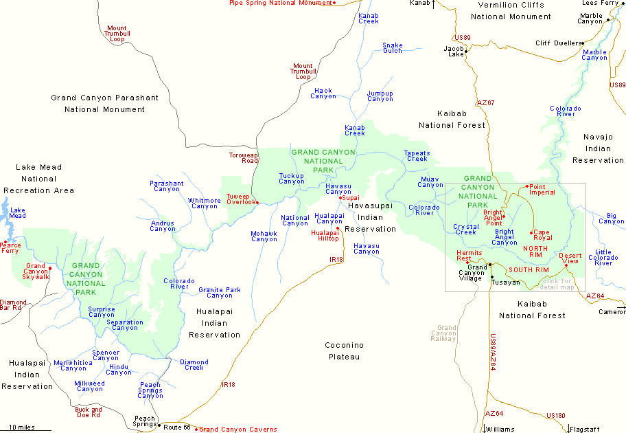 Map of Grand Canyon National Park
