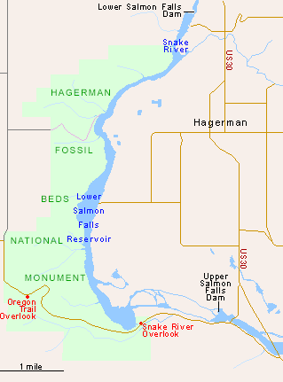 Map of Hagerman Fossil Beds National Monument