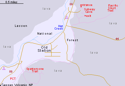 Map of Subway Cave and the Spattercone Trail