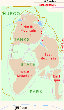 Map of Hueco Tanks State Park