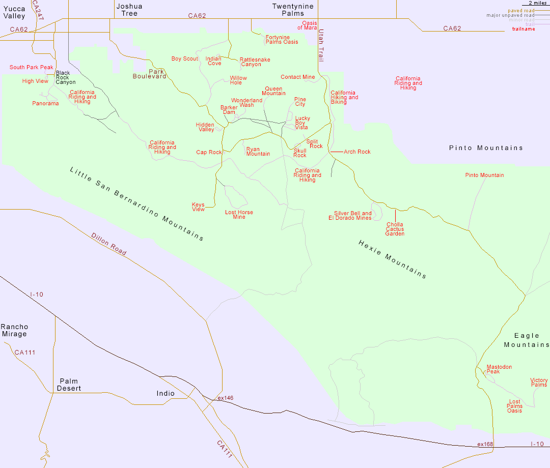 map of joshua tree national park Map Of Hikes And Trails In Joshua Tree National Park map of joshua tree national park