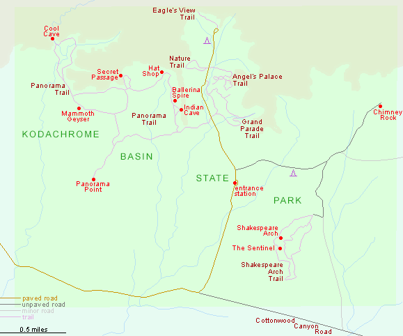 Map of Kodachrome Basin State Park