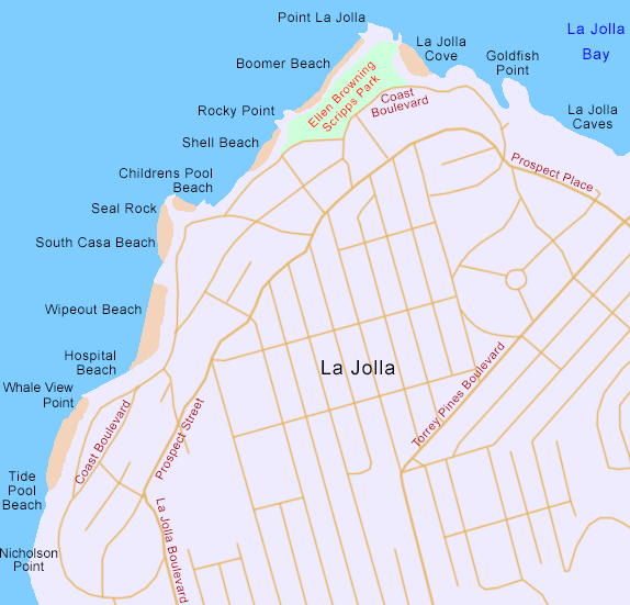 Map of the La Jolla Coast
