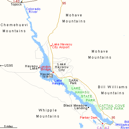 Map of Lake Havasu