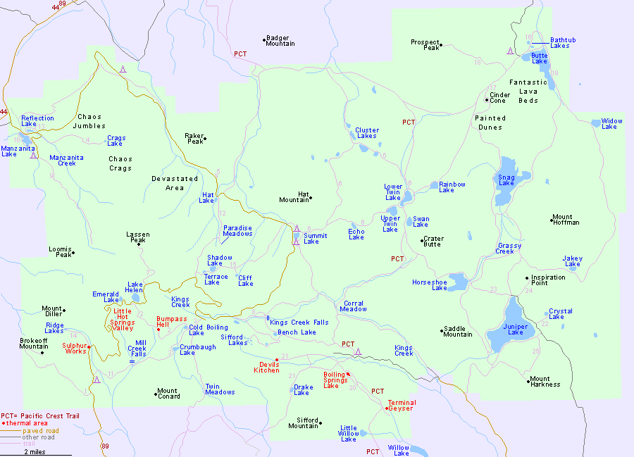 Lassen Volcanic National Park Map