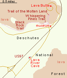Map of Lava Butte and Lava River Cave