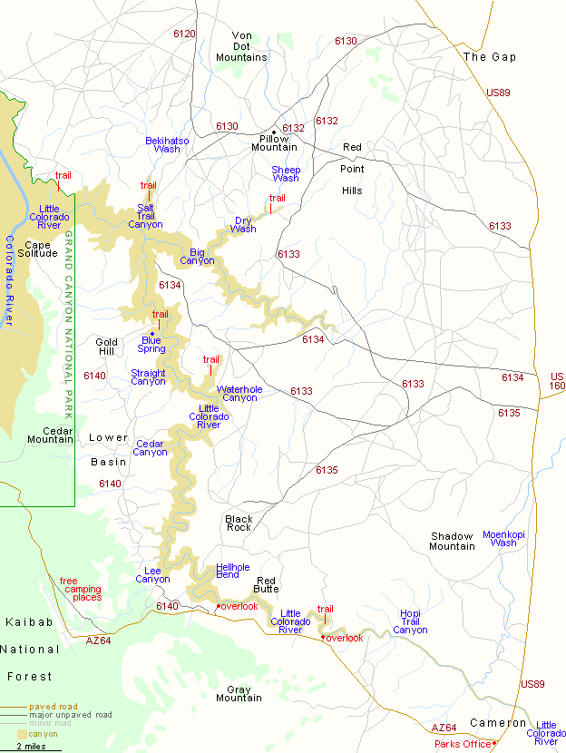 Map of the Little Colorado River