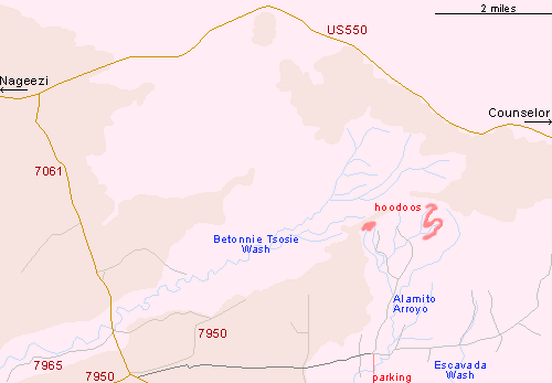 Map of Lybrook Badlands