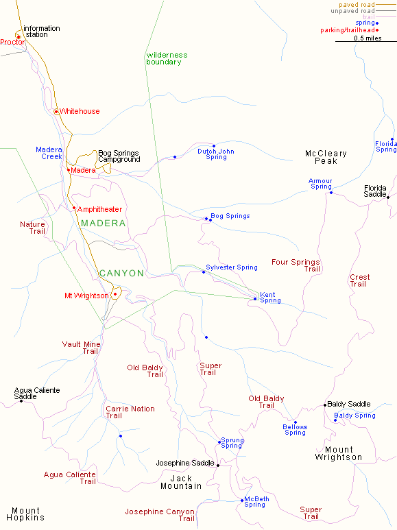 Map of Madera Canyon