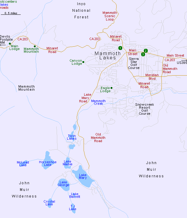 Map of Mammoth Lakes