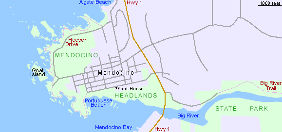 Map of Mendocino Headlands State Park