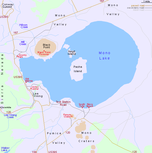 Map of Mono Lake