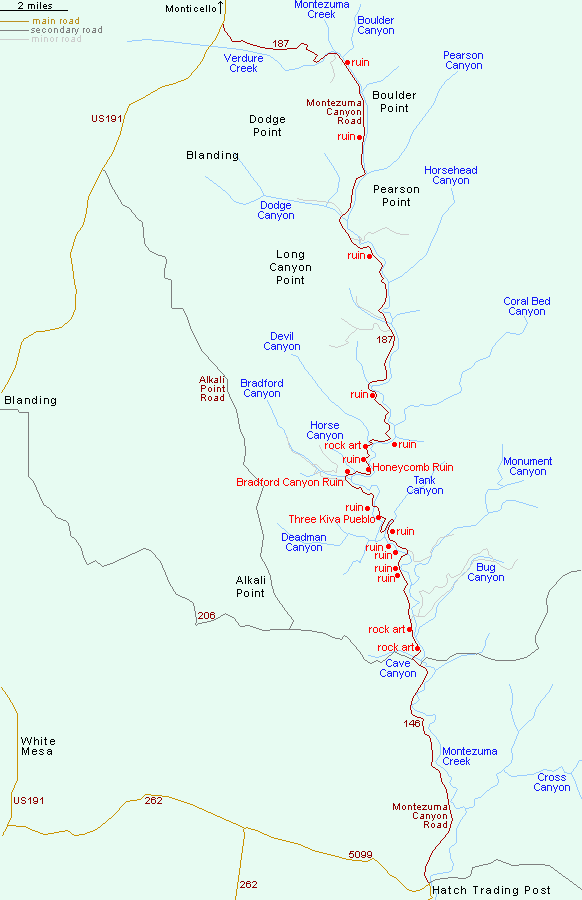 Map of Montezuma Canyon
