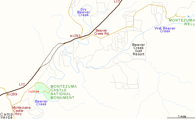 Map of Montezuma Castle National Monument